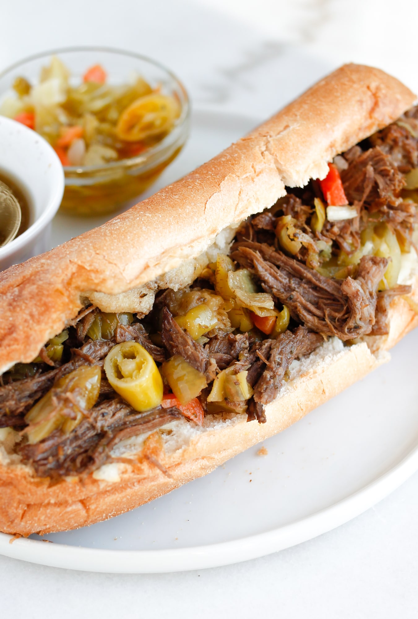 Instant Pot Italian Beef Smile Sandwich